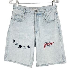 Vintage Y2K Guess bermuda shorts size S embroidered light wash